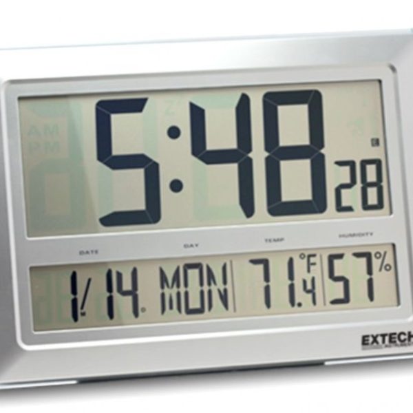 Extech CTH10A Radio-Controlled Wall Clock Hygro-Thermometer with Calendar